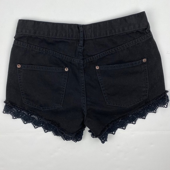 Free People Lace Trim Shorts Black - Picture 3 of 6